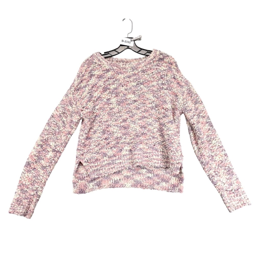 Candie's Multicolor Boucle Pastel Pullover Sweater Womens M High-Low Hem Fairy